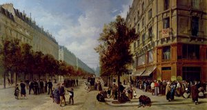 パリの包囲。食料品の玄関での待ち行列、1870 作： Jacques Guiaud